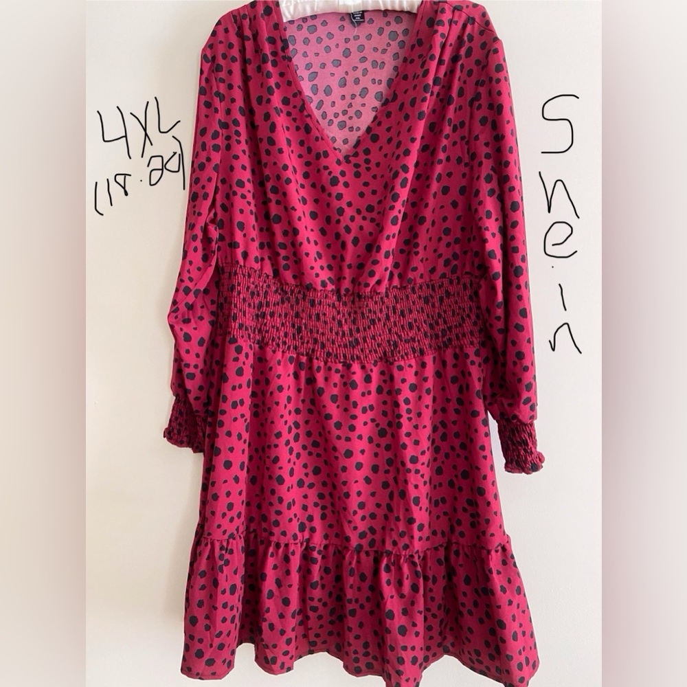 Shein Red Leopard Print Dress 4x (18/20)